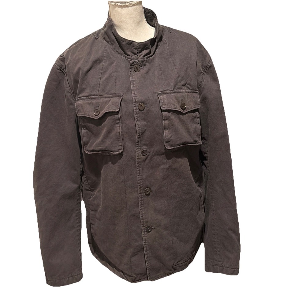 Banana Republic Mens Gray Full Zip Button Utility Field Jacket Size XL